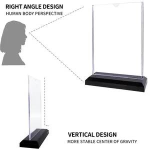 Kejea Personalizado Cartão Postal Foto Titular Acrílico Transparente Menu Card Stand Display T Shape Plastic Table Top Sign Holder