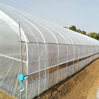 Serre tunnel agricole à grande portée en acier galvanisé à chaud, à faible coût, avec ventilation manuelle/électrique
