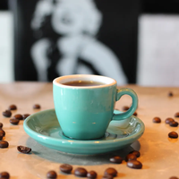 Vente Directe Usine : Ensemble Tasse et Soucoupe Espresso en Céramique Classique Personnalisable en Porcelaine pour Café