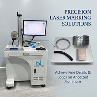 Machine de marquage laser à fibre Nicetec 50W, vente en gros d'usine, gravure de logo sur anneaux de roulement en aluminium anodisé, batterie externe, logiciel OEM
