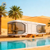 Maison capsule spatiale écologique en acier laminé à chaud, structure en boîte, certifiée ISO, insonorisée, respirante, design moderne, 1 pièce