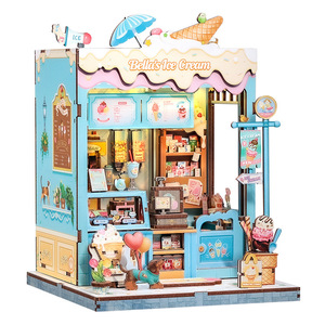 Phong cách mới tự làm đồ chơi 3D câu đố bằng gỗ Dollhouse thu nhỏ cuốn sách <span class=keywords><strong>Nook</strong></span> Vườn Nhà Kit handmade thủ công bằng gỗ cho trẻ em - Product Image 4