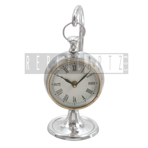 Vintage Silver Metal Table Clock Decorative Desktop Mantel Clock Roman Numeral Analog Home Office <b>Desk</b> Accent Gift <b>Rustic</b> - Product Image 2