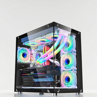 Boîtier d'ordinateur de jeu ATX tour complète à haut débit d'air en verre trempé panneau avant/latéral pour boîtier de jeu Core I7 pour bureau industriel