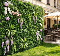 Mur végétal artificiel carré décoratif en plastique, herbe de Milan, imperméable, résistant aux UV, écologique, pour extérieur, entrée, Fête des Pères