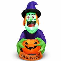Sorcière gonflable d'Halloween de 1,28 m pour fenêtre avec lumières LED, décoration intérieure et extérieure pour jardin