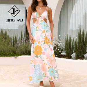 Custom Made Women Summer <b>Dresses</b> Rayon Print <b>Bohemian</b> Island Beach Hawaiian Spaghetti Strap <b>Dress</b> - Product Image 3