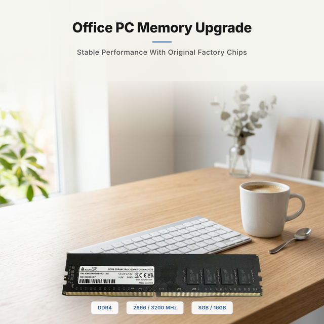 Original Factory Chips DDR4 2666MHz 3200MHz Desktop RAM 8GB 16GB PC Memory Module for Office Computer Upgrade