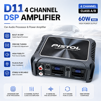 Amplificateur audio DSP pour voiture D11 Mini, 4 canaux, classe A/B, processeur audio intégré, 60W RMS, 12V HiFi