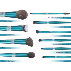 Juego de brochas de maquillaje de marca privada, 2021, purpurina, Diamante ostentoso, 10 unidades - Product Image 5