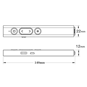 Ban đầu B2 2.4GHz hội nghị chế độ kép PPT không dây trang chuyển Bút đa phương tiện hồng ngoại con trỏ laser (Màu Đen) - Product Image 2
