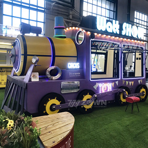 Camión de Comida con Forma de Tren de Dibujos Animados, Decoración con Luces LED, Quiosco Móvil de Aperitivos para Negocios en Parques de Atracciones - Product Image 4