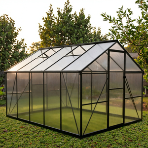 Premium grote moderne aluminium kas kit voor buiten, 1-8 eenheden, eenvoudig te monteren, metalen frame, glas, polycarbonaat, groene tuin - Product Image 1