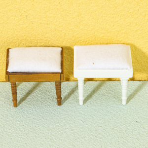 1:12 Mini tabouret de maquillage pour maison de poupée bricolage jouet tabouret en bois pour princesse assise chambre chaussures à langer tabouret bas cadeaux - Product Image 2