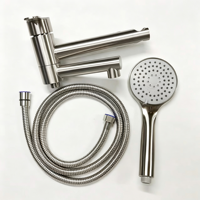 Robinet de douche mural en acier inoxydable brossé SUS304 pour le marché russe, mitigeur eau chaude et froide pour baignoire, ensemble complet avec douchette à main