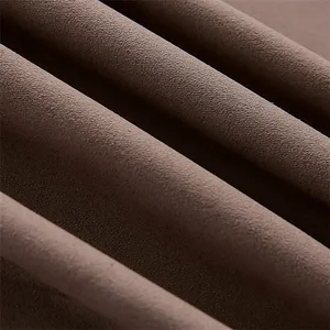 Tekstil langsung kain suede poliester 100%, beludru kain lapisan perekat, kain bulu palsu berikat suede kulit sintetis