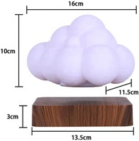 Lámpara de Nube Flotante 3D con Control Táctil, Lámpara Levitante Magnética LED 360 °   Lámpara de Noche con Nubes Giratorias, Linda Luz Nocturna con 3 Modos de Iluminación