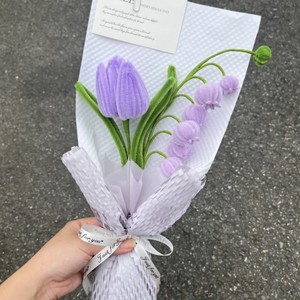 Kit <span class=keywords><strong>de</strong></span> <span class=keywords><strong>bouquet</strong></span> <span class=keywords><strong>de</strong></span> tulipes et <span class=keywords><strong>de</strong></span> lys <span class=keywords><strong>de</strong></span> la vallée fait main DIY SMILE, cadeau pour l'<span class=keywords><strong>anniversaire</strong></span> et la fête des enseignants, pour les amis - Product Image 2