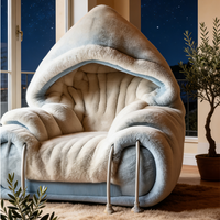 Fauteuil créatif à capuche, canapé individuel moderne en polaire Teddy, chaise longue surdimensionnée, pouf de sol, mobilier de maison