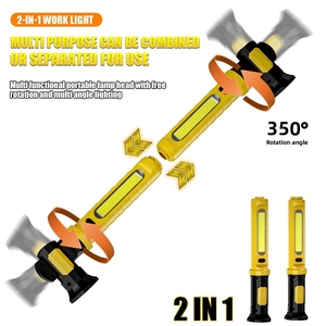 Lampe de travail mécanique détachable à LED rechargeable, gris foncé, étanche IP65, faisceau 360°, intensité réglable, avec clip pour réparation automobile et garage - Product Image 5