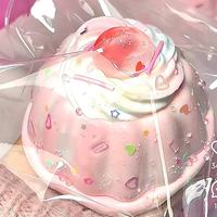 Jouet anti-stress en silicone unisexe en forme de pudding géant à la crème de fraise, à rebond lent, mignon, un gadget de décompression indispensable
