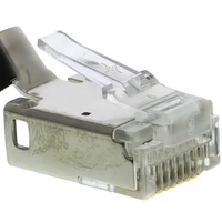 Connecteur RJ45 mâle, câble, Cat6a STP blindé droit 1 port 8 voies