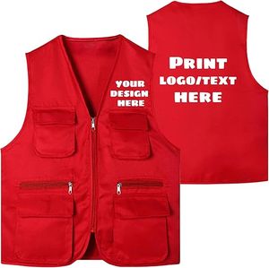 Customized Logo Polyester Fabric Custom <b>Vest</b> Outdoor Casual Fishing Work Volunteer Safety <b>Utility</b> Work Multi Pocket <b>Vest</b> for Men - Product Image 1