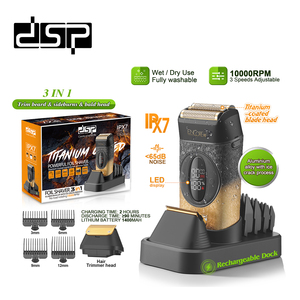 <span class=keywords><strong>Afeitadora</strong></span> <span class=keywords><strong>DSP</strong></span> 3 en 1 con Cabezales Recubiertos de Titanio, 4 Peines Guía y Pantalla LED - Profesional - Product Image 3
