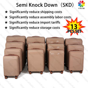 Ensemble de bagages à roulettes en PP rigide 13 pièces |   Mode SKD pour des valises durables et légères à expédition économique - Product Image 1