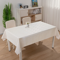 Nappe Rectangulaire RNPT Effet Nacre Iridescent Champagne à Motif Tropical Subtil, Housse de Table Anti-Rayures