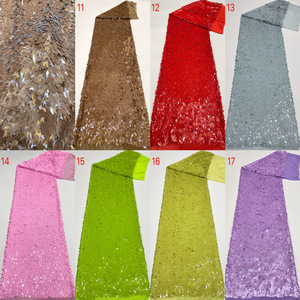 Nouveau stock de tissu en maille élastique 100% polyester avec broderie de sequins <span class=keywords><strong>Mango</strong></span> pour robes de soirée à bretelles, sacs et chapeaux pour femmes - Product Image 2