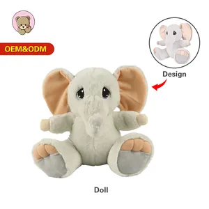 Custom Minky Rabbit Plush Material Stuffed Peekaboo Elephants Plush Toy with Your Own Designs