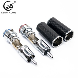 <span class=keywords><strong>Connettori</strong></span> <span class=keywords><strong>RCA</strong></span> Maschio YIVO XSSH Audio HIFI OEM ODM all'ingrosso Fai da te Cavo da 10mm Placcato Rodio Guscio in Fibra di Carbonio Rame - Product Image 3