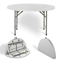 Tables pliantes portables blanches pour événements de mariage et fêtes, tables rondes pour événements