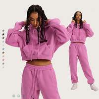 PASUXI 2026 Spring Jogger Jumpers Gym Custom Workout 2 Piece Set Wanita Crop Top Hoodie Oversize Set Sweatshirt Wanita