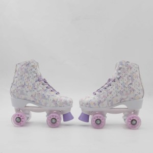 <span class=keywords><strong>Patines</strong></span> de Cuero PU - <span class=keywords><strong>Patines</strong></span> de Cuatro Ruedas Ajustables de Primera Calidad con Ruedas Luminosas y Rodamientos ABEC-7 para Mujeres y Niños - Product Image 3
