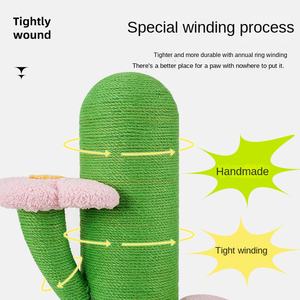 Kaktüs Kedi Tırmanma Rafı Kedi Ağacı Kumaş Tırmanma Rafı Dikey Büyük Kedi Tırnaklama Direği Kedi Tırnaklama Tahtası Kedi Oyuncağı Kedi Yuvası - Product Image 2