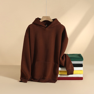 <span class=keywords><strong>Sweat</strong></span>-shirt à capuche en coton 430g personnalisé avec logo pour jeunes filles et garçons, style classique d'automne, coupe ample, unisexe, couleur unie - Product Image 4