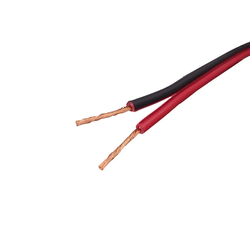 Multiore elétrico flexível para LED 2 núcleos, cabo de áudio para carro, 24AWG, calibre 14 mm, preto e vermelho, compatível com alto-falante doméstico