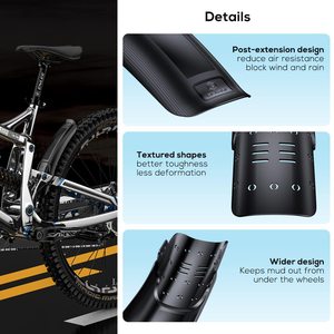 Garde-boue de vélo VTT universel en fibre de carbone avant arrière garde-boue de vélo coque dure garde-boue de roue de pneu de vélo accessoires de cyclisme - Product Image 5
