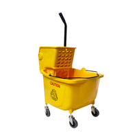 Amazon 35 cuarto amarillo básico lado prensa exprimidor Combo comercial Cubo de fregona sobre ruedas