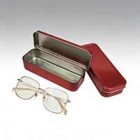 Boîte rectangulaire en fer blanc jetable, recyclable et écologique pour le rangement de bijoux, montres, boucles d'oreilles et papeterie, avec couvercle à charnière