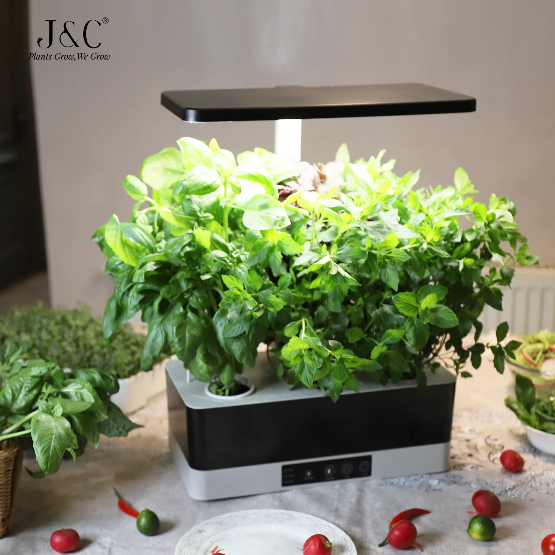 Oem Aangepaste Smart Tuin Indoor Kruid Tuin Plantenbakken Hydrocultuur Systemen Keuken Smart Planter Pot