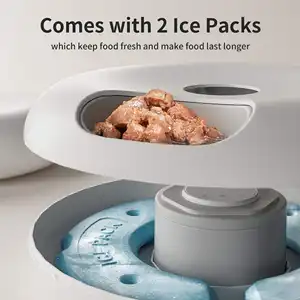 Petwant-Dispensador automático de comida para gatos pequeños, Alimentador automático con 2 paquetes de hielo, aplicación inteligente para 6 comidas