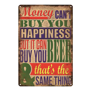 Panneaux en métal peints à la rouille imprimés numériquement de haute qualité, style vintage rétro, 20x30 cm, personnalisables, plaque de bière, affiches décoratives pour la maison - Product Image 1