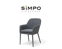 SIMPOLIFESTYLE Mobilier d'extérieur moderne haut de gamme Table de jardin de luxe Fauteuil de balcon en aluminium Tissu SIVA résistant aux UV