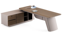 Bureau de direction moderne avec bibliothèque en panneaux de bois pour PDG/directeur, mobilier élégant