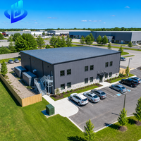 Bâtiment préfabriqué moderne en structure acier, idéal pour atelier, entrepôt, garage ou abri, avec garantie d'un an - Vente chaude
