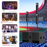 Colonne sonore linéaire de 5 pouces, subwoofer amplifié sur pied en bois de 12 pouces et 15 pouces, 800W, pour sonorisation Line Array