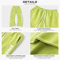 Fabricant professionnel de pantalons de survêtement streetwear personnalisés en molleton épais délavé avec cordon élastique et impression pour hommes